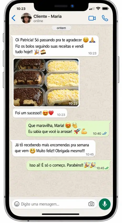 Maria: vendeu tudo seguindo as receitas e já recebe pedidos para semana seguinte